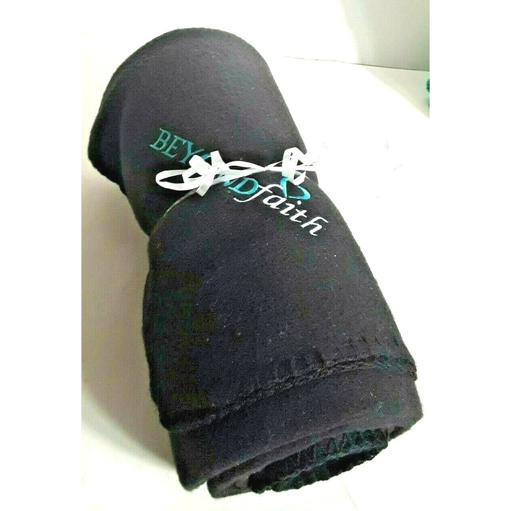 60" x 50" Black "Beyond Faith" Lightweight Flannel Throw Blanket